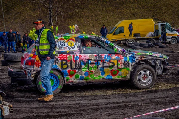 Gliwice, Polen 10. März 2019 Wrack Rennen Schlesien. Autowracks — Stockfoto