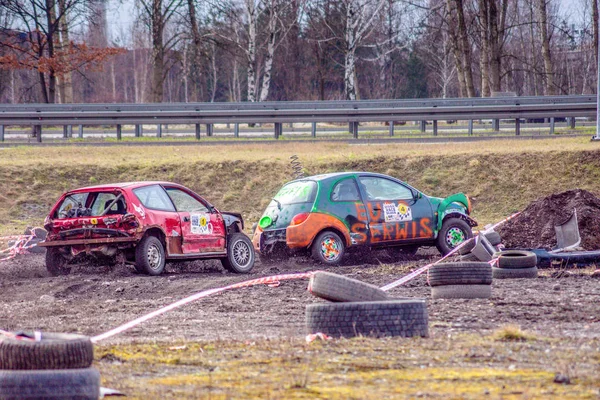 Gliwice, Polsko 10. března 2019 Wreck Race Silesia. Wreck car raci — Stock fotografie