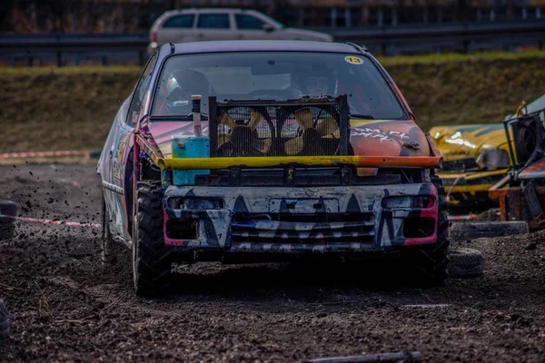 Gliwice, Polônia 10 Março 2019 Wreck Race Silesia. Wreck car raci — Fotografia de Stock