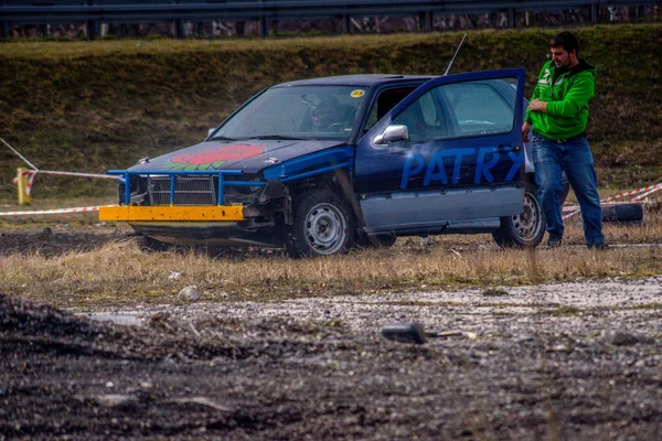 Gliwice, Polsko 10. března 2019 Wreck Race Silesia. Wreck car raci — Stock fotografie