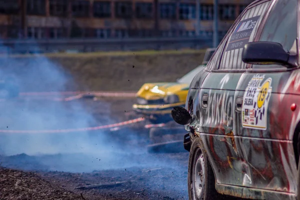 Gliwice, Polen 10 maart 2019 Wreck Race Silezië. Wrak auto raci — Stockfoto