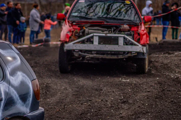 Gliwice, Poland 10 March 2019 Wreck Race Silesia. Wreck car raci — Stock Photo, Image