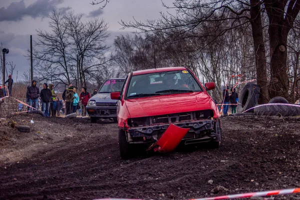 Gliwice, Polen 10. März 2019 Wrack Rennen Schlesien. Autowracks — Stockfoto
