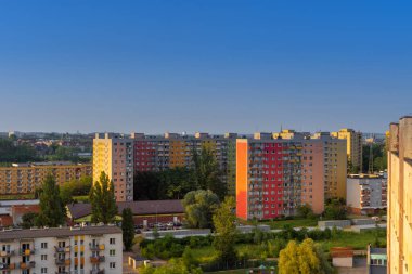 MIasto Bytom manzarası. Bytom Szombierki. Güzel
