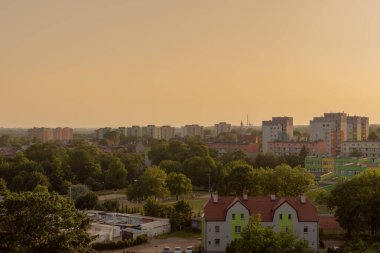 MIasto Bytom manzarası. Bytom Szombierki. Güzel