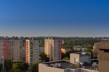 MIasto Bytom manzarası. Bytom Szombierki. Güzel