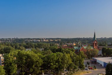 MIasto Bytom manzarası. Bytom Szombierki. Güzel