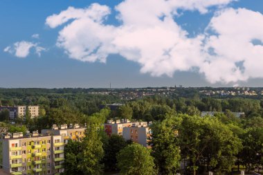 MIasto Bytom manzarası. Bytom Szombierki. Güzel