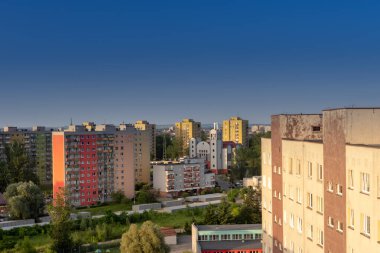 MIasto Bytom manzarası. Bytom Szombierki. Güzel