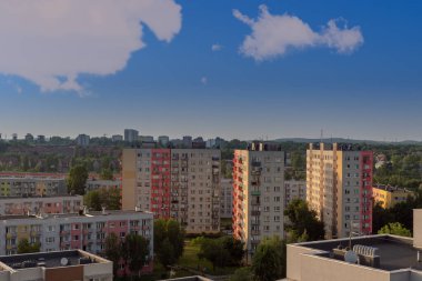 MIasto Bytom manzarası. Bytom Szombierki. Güzel