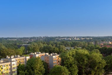 MIasto Bytom manzarası. Bytom Szombierki. Güzel