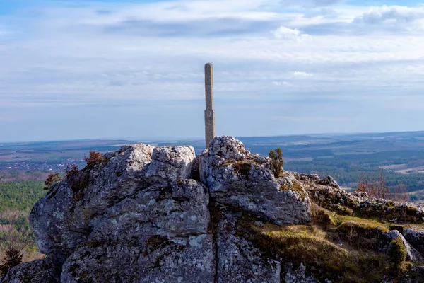 Gora Zborow Berkowa Gra Ein Felsiger Hügel Dorf Podlesice Der — Stockfoto