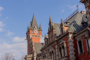 Plawniowice Polonya 08 Mart 2020. Plawniowice Park 'taki saray ve park kompleksi