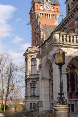 Plawniowice Polonya 08 Mart 2020. Plawniowice Park 'taki saray ve park kompleksi