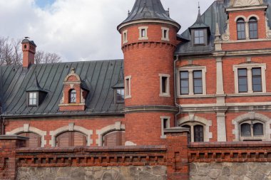 Plawniowice Polonya 08 Mart 2020. Plawniowice Park 'taki saray ve park kompleksi