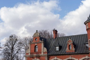 Plawniowice Polonya 08 Mart 2020. Plawniowice Park 'taki saray ve park kompleksi