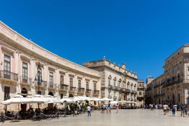 Piazza Duomo Syracuse, Sicilya, İtalya