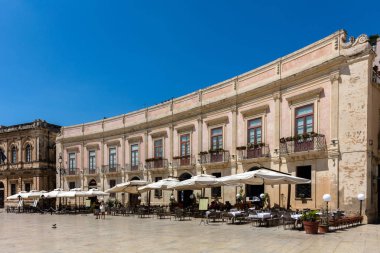 Piazza Duomo Syracuse, Sicilya, İtalya