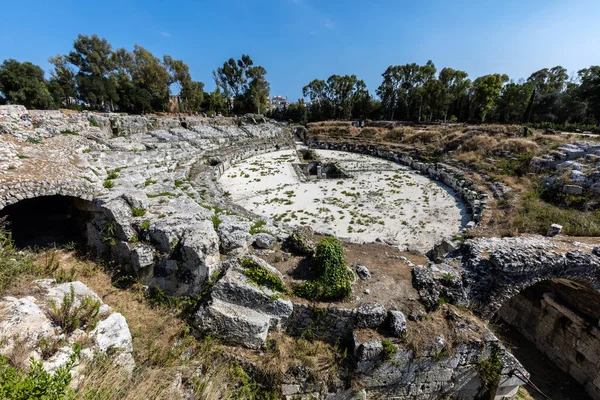 Amphithéâtre romain à Syracuse, Sicile — Photo