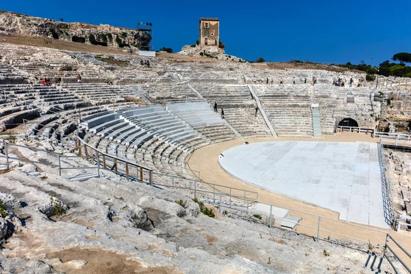 Griekse theater in Syracuse, Sicilië, Italië — Stockfoto