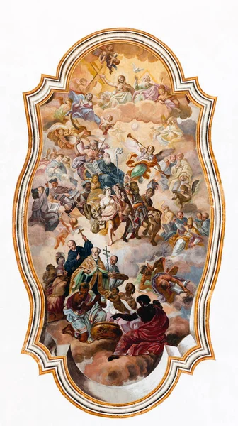 Nástropní freska v Montpellier v San Nicolo — Stock fotografie