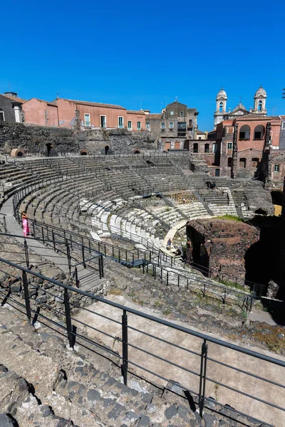 Teatro romano a Catania, Sicilia, Italia — Foto Stock