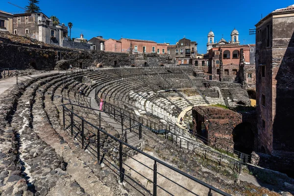 Teatro romano a Catania, Sicilia, Italia — Foto Stock