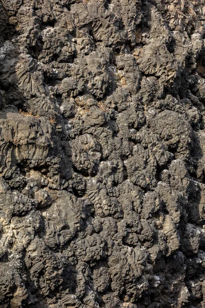 Muro de piedra de lava negra en Aci Castello —  Fotos de Stock