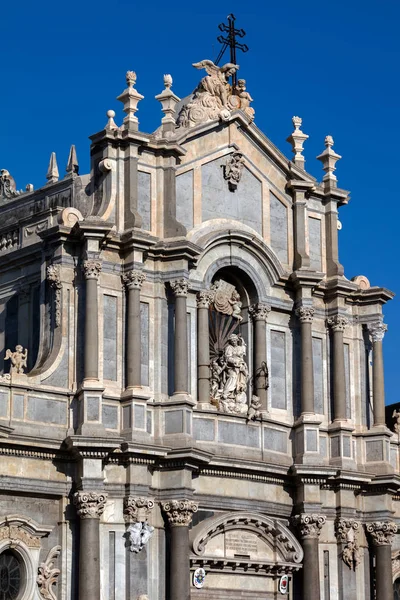 Fachada barroca do século XVIII da Catedral de Catania — Fotografia de Stock