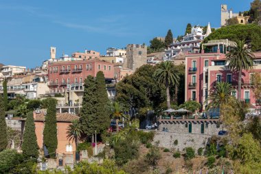 Taormina, Sicilya, İtalya'nın görünümü