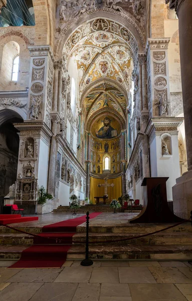 Catedral de Cefalú del siglo XIII en Cefalú, Sicilia, Ital —  Fotos de Stock