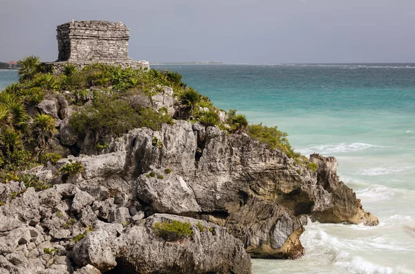 Bůh větru chrámu v Tulum — Stock fotografie