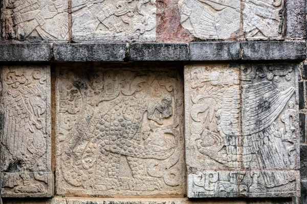 Стародавні майя фрески на платформі орли та на Хагуа — стокове фото