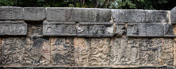 Mural antigo maia retratando uma águia segurando um coração humano — Fotografia de Stock