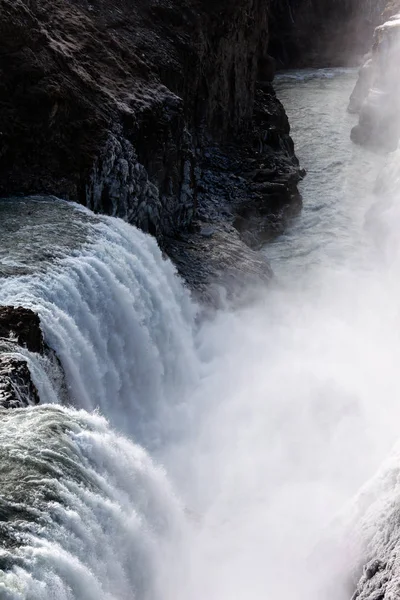 Gullfoss vodopád na jihozápadě Islandu — Stock fotografie