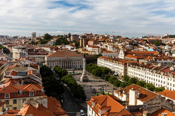 Nézetet Lisszabon, Portugália-úti Santa Justa felvonó — Stock Fotó