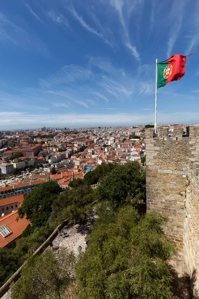 Miasto Lizbona, Portugalia, od zamku Sao Jorge — Zdjęcie stockowe