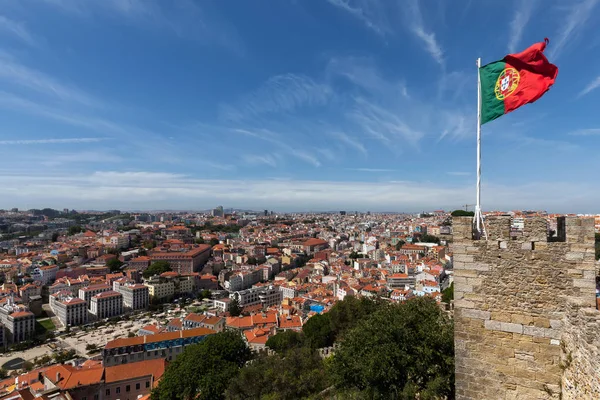 Stadt lisbon, portugal, vom schloss sao jorge aus gesehen — Stockfoto