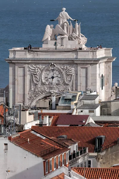 Rua Augusta Arch v Lisabonu, Portugalsko — Stock fotografie