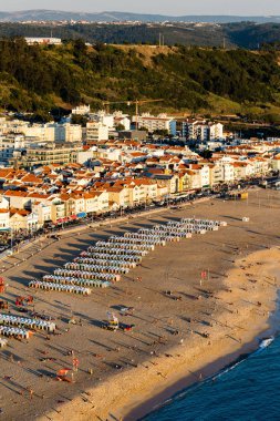 Praia da Nazare plajı Nazare, Portekiz