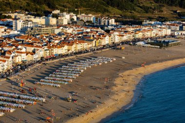 Praia da Nazare plajı Nazare, Portekiz