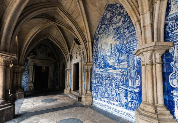 Azulejo panel v katedrále Porto, Porto, Portugalsko — Stock fotografie