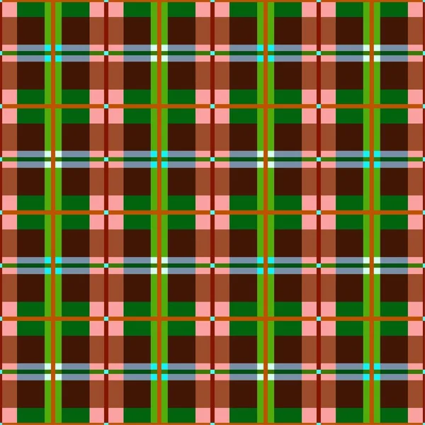 Plaid, patrón sin costura, marrón, verde, vector . — Archivo Imágenes Vectoriales