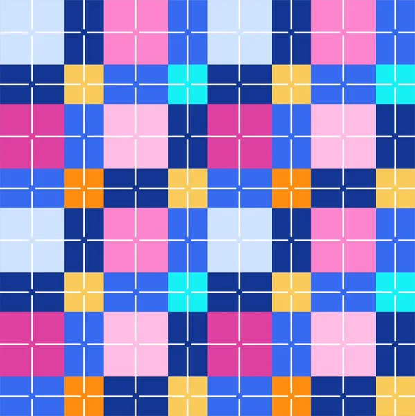 Quadrate nahtloser Hintergrund, rosa-blau, Vektor. — Stockvektor
