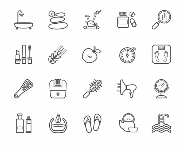 Schoonheid en gezondheid, pictogram, lijn, monochroom, vector. — Stockvector