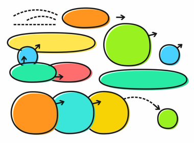 Diyagramları, bilgi grafiği, işleme, renk, siyah anahat, beyaz arka plan. 