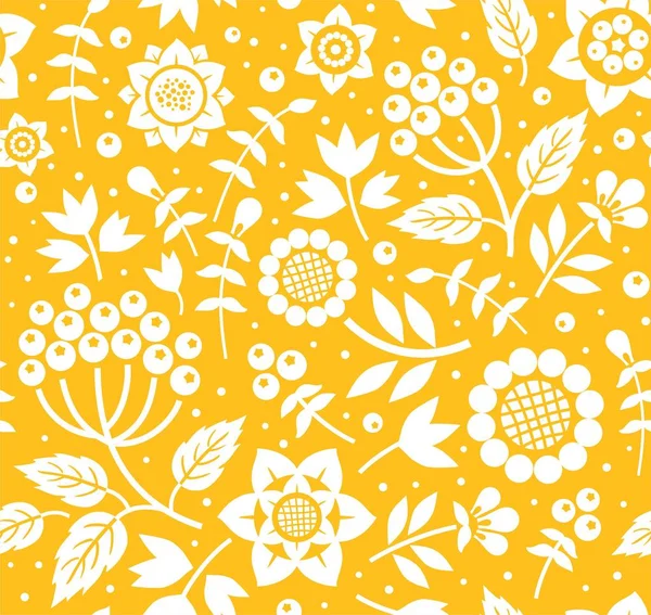 Bär och kvistar, dekorativa bakgrund, sömlös, gul, vektor. — Stock vektor