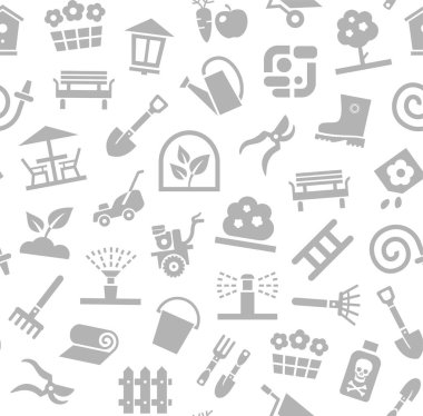 Peyzaj tasarım, sorunsuz arka plan, beyaz, vektör. 