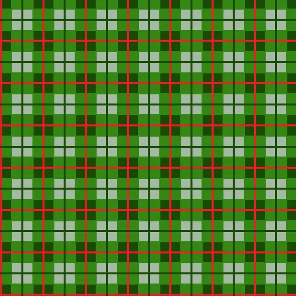 Rutigt mönster av små rutor sömlös bakgrund, grön, vektor. — Stock vektor