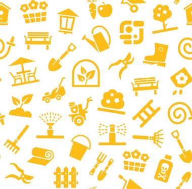 Peyzaj tasarım, sorunsuz arka plan, beyaz ve sarı, vektör. 